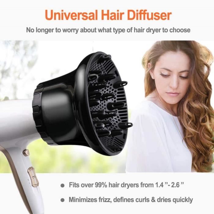 Diffuseur de sèche-cheveux universel pour cheveux bouclés - Diamètre 4 à 5  cm - Cdiscount Electroménager