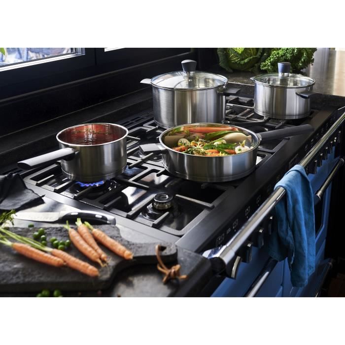 Crealys 502386, Faitout en acier inoxydable 8 litres diam. 28 cm - avec couvercle vapeur en verre - tous feux dont induction Crealys 502386, Faitout en acier inoxydable 8 litres diam. 28 cm - avec couvercle vapeur en verre - tous feux dont induction