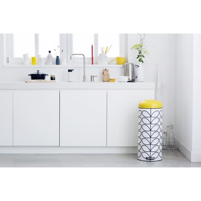 BRABANTIA Poubelle à pédale Retro Bin 30 L crème kiely d
