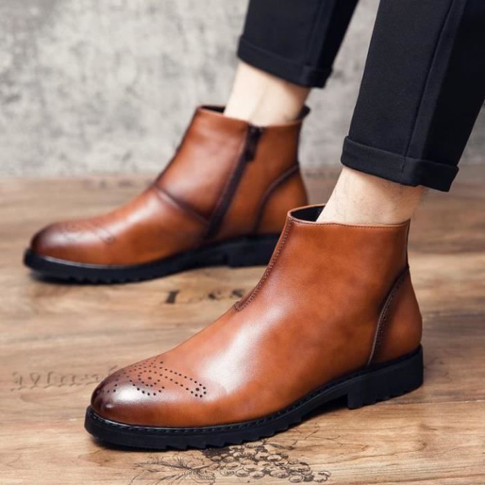 Chaussure Homme Cuir Montantes Classique yuanmeizhen Noir Adulte Homme Noir Cdiscount Chaussures