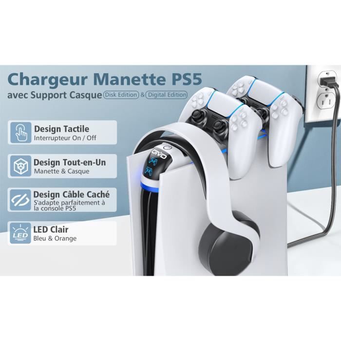 OIVO Chargeur Manette PS5, 2H Rapide Chargeur ps5 avec 2 Types de