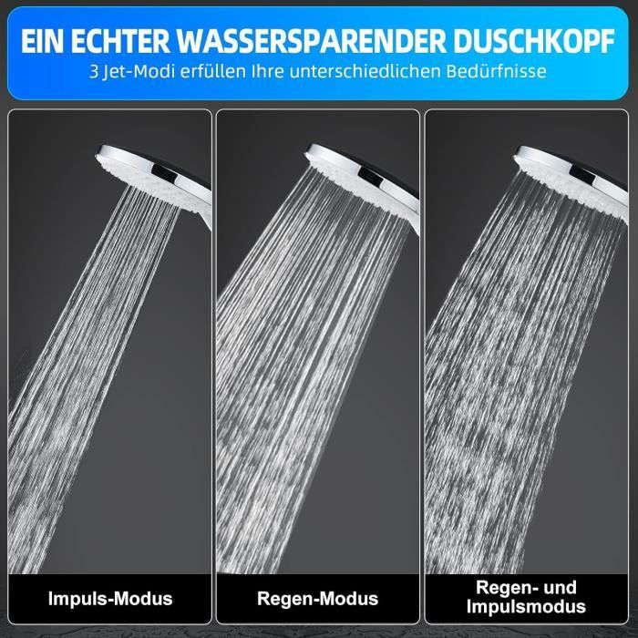 Pommeau De Douche Noir Douchette à Main Avec Tuyau De 1,5 M Et Support De Douchette A 3 Types De Jets Pommeau De Douche A Economie Deau Pomme De Douche Multifonctionnelle 89813481
