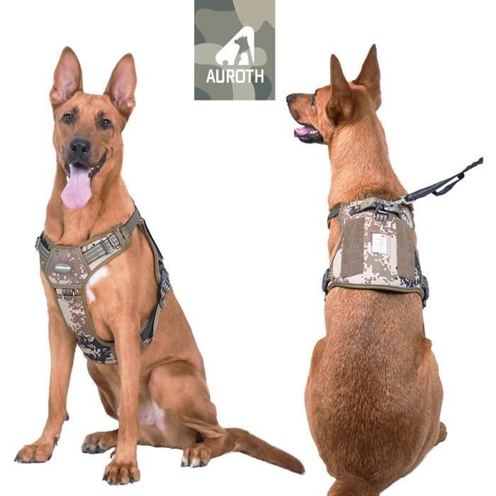 Harnais Tactique Pour Chien Moyen/grand – Anti-traction, Réglable, Avec Poignée De Sécurité, Tissu Oxford Imperméable