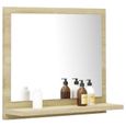 6143MIEUX® Miroir déco Moderne - Miroir Maison Salon de salle de bain Blanc et chêne sonoma 40x10,5x37 cm-2
