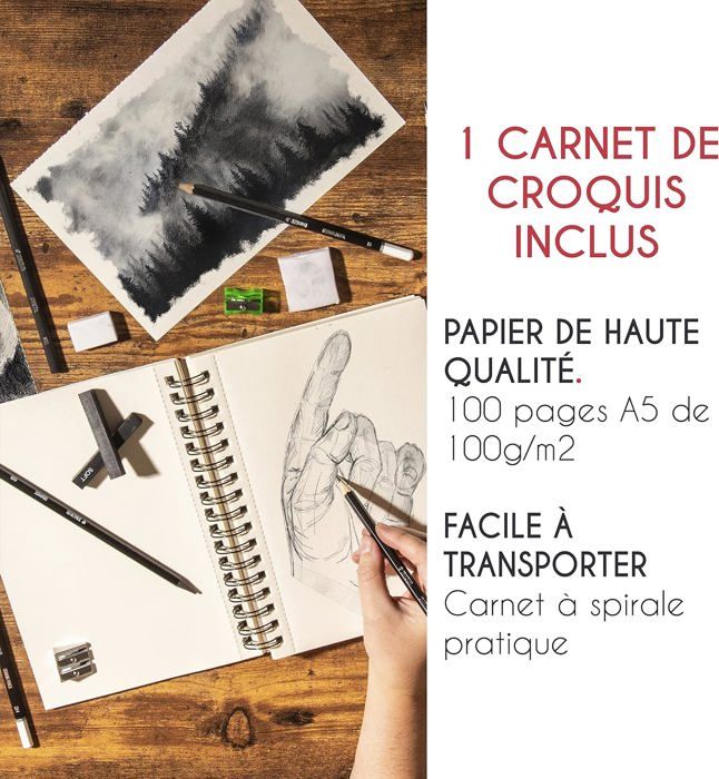 Lot De 18 Bâtons De Charbon Compressé Graphite - Pour Dessin, Esquisse Et Ombrage - Artistes Et Débutants