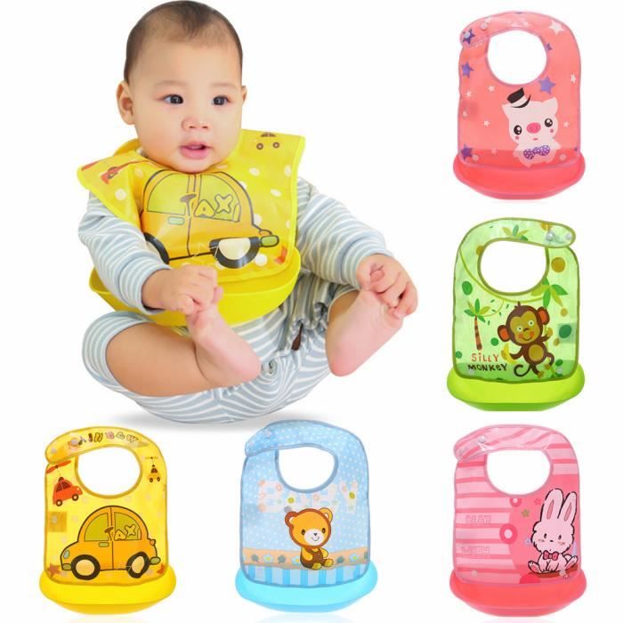 Bavoir à Manches Longues Imperméable - Enfant 6-36 Mois - Bleu - Lavable Machine - Anti-taches