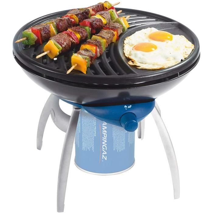 Réchaud à Gaz Portable Avec Grille Et Couvercle - 2,1 KW, Pour Camping, Jardin, Pique-nique - Noir - 12
