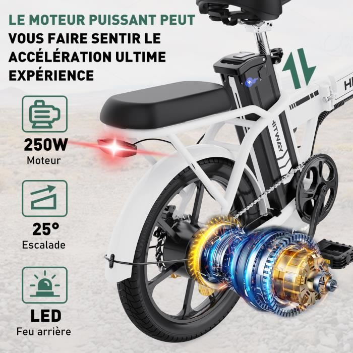 Vélo électrique tout-terrain 26 ANCHEER - Batterie 36V 12.5Ah - Vitesse  jusqu'à 25 km/h - Noir - Cdiscount Sport