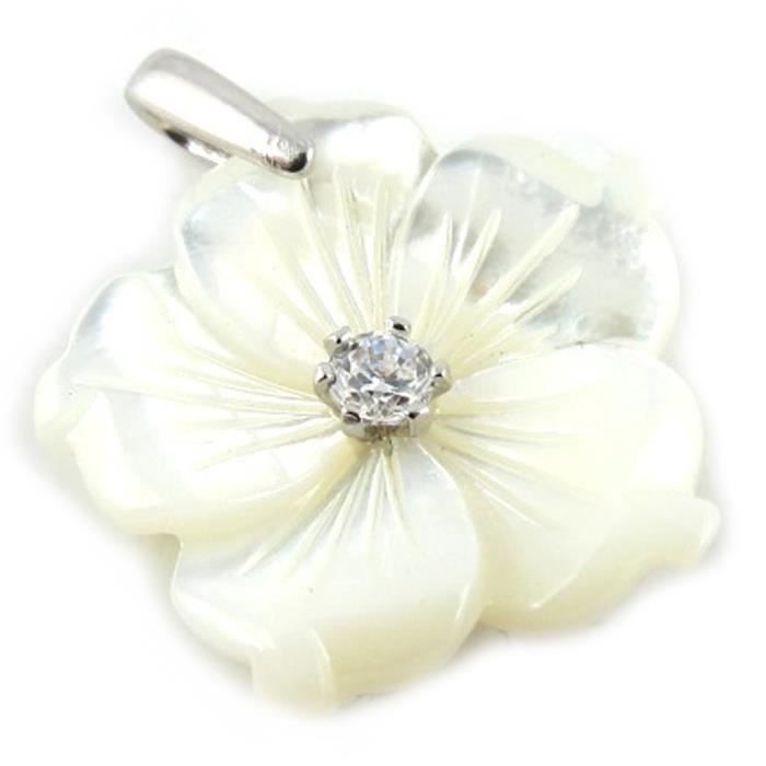 Charm femme pandora pendant double cŒur blanc nacrÉ argent 925/1000