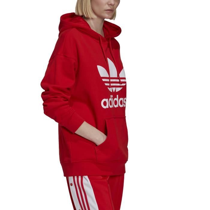 Adidas Sweat Capuche pour Femme Adicolor Trefoil Rouge H33588