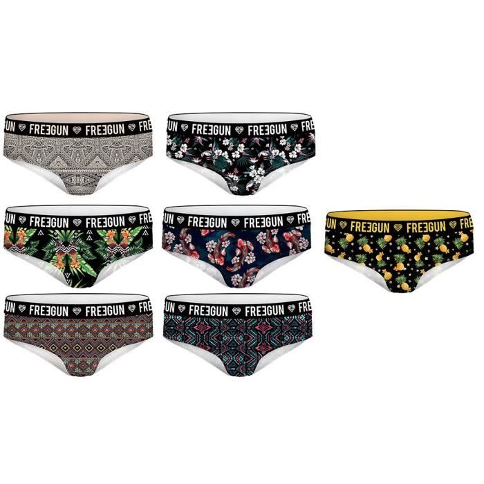 Shorty FREEGUN Fille en Microfibre Pack de 6 Boxers Surprise Pack de 6 boxers surprise Cdiscount Pret a Porter