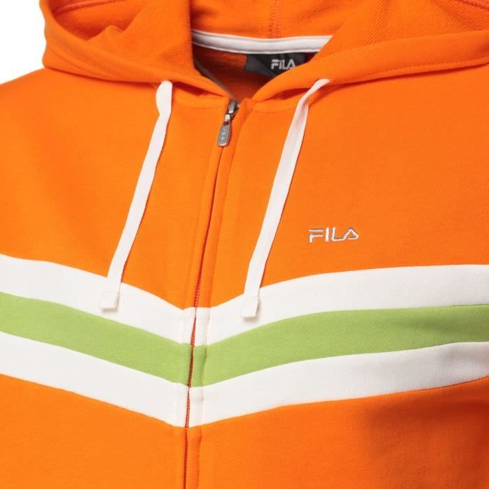 FILA Sweat capuche zipp Homme Orange Cdiscount Sport
