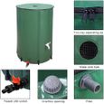 Récupérateur d'eau de pluie cuve pliant 380 l-Baril de Pluie Réservoir de Pluie Pratique Pliable-vert-70 x 98 cm-3