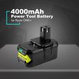Batterie Remplacement  pour outil électrique Batterie d'outils pour Ryobi ONE +RYB-18LI lithium-ion 4000mAh wow11331-3