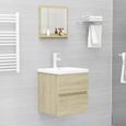 6143MIEUX® Miroir déco Moderne - Miroir Maison Salon de salle de bain Blanc et chêne sonoma 40x10,5x37 cm-3
