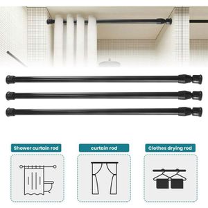 MadeInNature Tringle à Rideaux Métal Gaia Gris Mat - Diamètre 28mm - Kit Complet Télescopique (210-380 Cm)