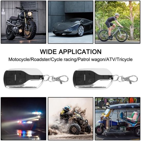 Antivol-bloque roue,Système d'alarme de sécurité pour moto,12V,double  télécommande,Protection contre le vol,vélo,Scooter,moteur - Cdiscount Auto
