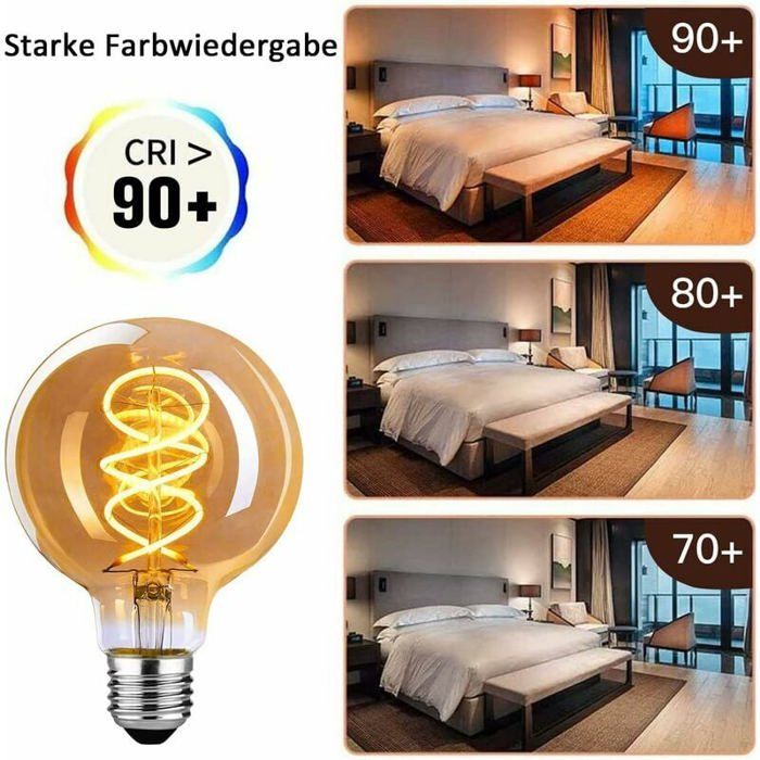 Hcnew Ampoule Edison Vintage E27, 3W G80 Ampoule LED Blanc Chaud, 2700K
