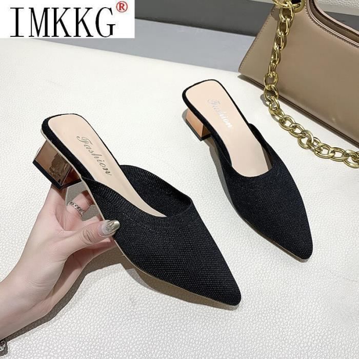 Mules fermees talon hot sale
