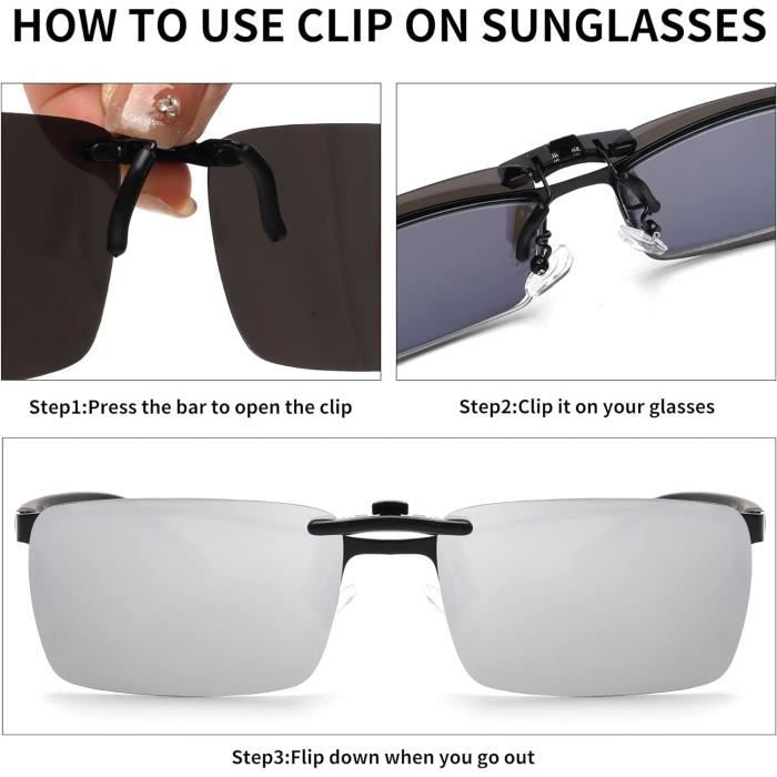 Lunettes De Soleil Sans Monture Rectangle Clip On Leger Lunette Solaire Polarisees Hommes Femmes u6746 Achat Vente lunettes de soleil Cdiscount
