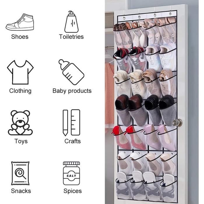 ROM Organisateur De Rangement De Chaussures Porte-Chaussures Mural Adhésif Pliable, Gain De