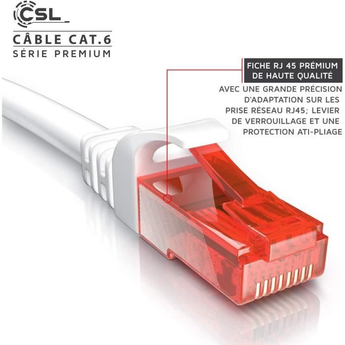 CSL- Câble Ethernet 3m, Cat 7 Cable RJ45 Haut Débit 10Gbps 600MHz
