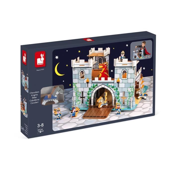 Château Fort JANOD - Modèle en carton rigide avec personnages en bois - Dès  3 ans - Cdiscount Jeux - Jouets
