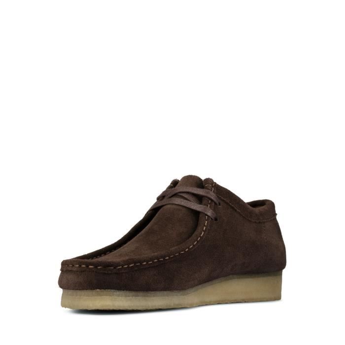 Bottines Homme Clarks Wallabee Daim Marron Fonce Semelle en Caoutchouc Daim marron fonce Cdiscount
