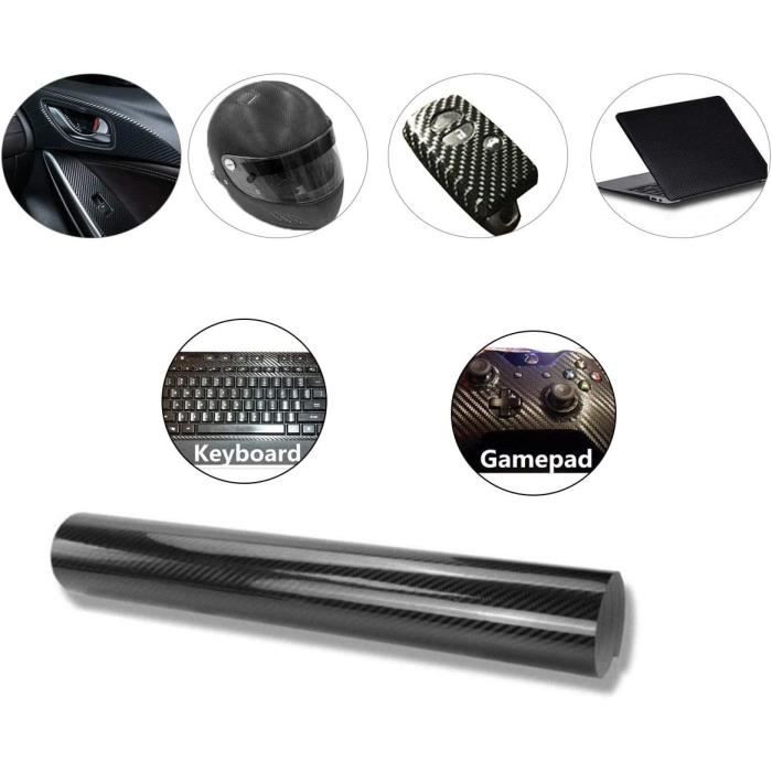 Acheter Autocollant 3D en Fiber de carbone, Film vinyle noir, Film de  Protection pour décoration de voiture, mat, bande en Fiber de carbone,  anti-rayures, étanche