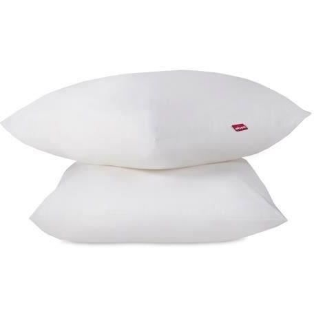 Abeil Lot De 2 Oreillers Mémoire Forme 60x60cm - Garnissage Copeaux Mousse Viscoélastique, Housse Polyester