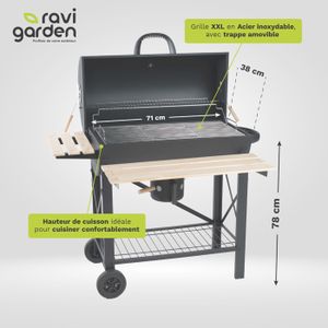 Grille Barbecue Ronde NEKA Ø 40 Cm – Acier Chromé Robuste Avec Manche Bois, Parfaite Pour Cuissons Homogènes !