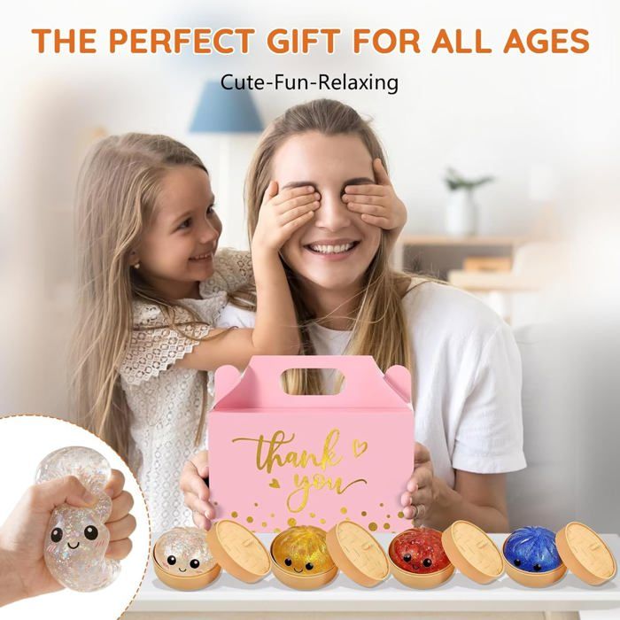 Dumpling Squishy Panier Vapeur – Bao Bun Pailleté 10 Cm, Anti-Stress Doux, Cadeau Enfant/Adulte, Couleur Au Choix