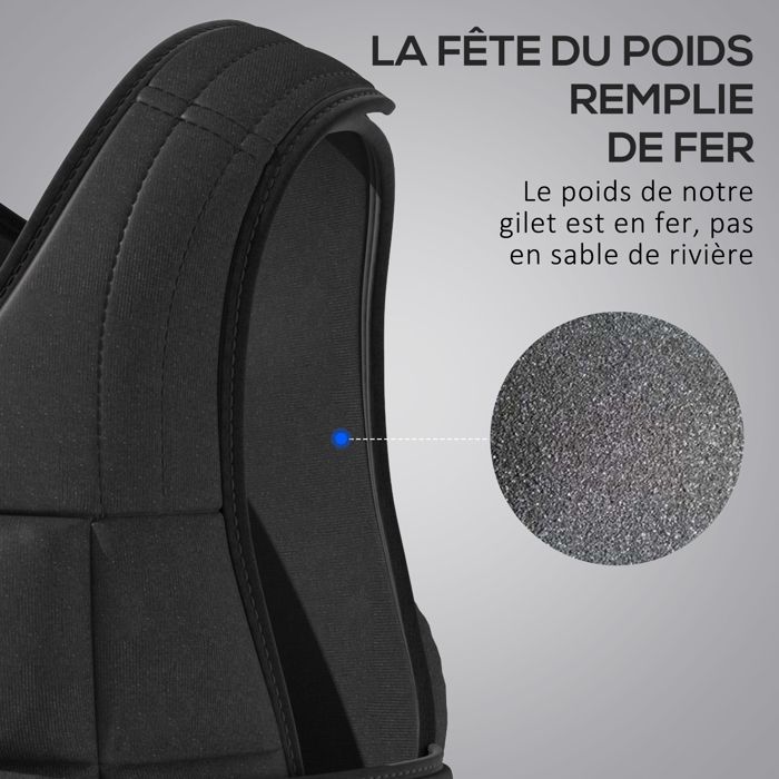 Gilet Lesté Enfant Réglable – 5 Lbs (2,2 Kg) – Noir, Neuf, Régulation Sensorielle