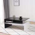 LAIZERE° Table Basse Table de Salon Rectangulaire Noir-blanc-0