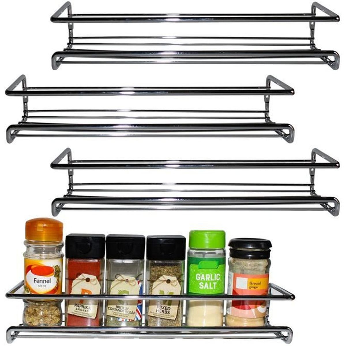Belle Vous 4 Etageres A Epices Murales Chromees Pour Placard