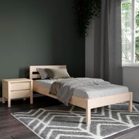 Lit 90x200 avec sommier - structure de lit adulte en bois - cadre de lit 1 personne