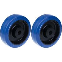160 mm 6 "caoutchouc bleu roue avec centre en nylon, roulement en acier inoxydable 700 kg, jeu de 2