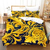 DCr-9883 Superbe ensemble de literie doré Art Baroque linge de lit de luxe décoration de la maison avec tai Taille:200x200cm