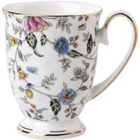 Tasse en porcelaine fine - Motif jardin de roses - Pour petit-déjeuner - Style européen - Pour la maison, la cuisine - Luxueuse