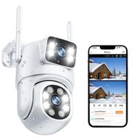 LOSEI Caméra de Surveillance Dual Lens 6MP 4K UHD Zoom 4x Vision Nocturne 20m Détection Humaine 355°+90° WIFI BT APP Alexa IP66