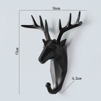 PATERE,Black Deer--Porte manteau mural en forme de cerf, 1 pièce, style nordique, sans poinçon, tête'animal, porte clés, décoration