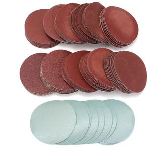 Papier abrasif velcro 125 mm, 100 disques abrasifs ronds à 8 trous Feuilles  abrasives velcro pour ponceuses excentriques, grain P40/60/80/120/180 