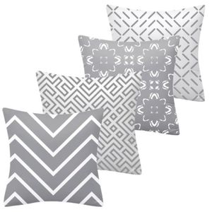 Neusky Lot de 2 housses de coussin 45 x 45 cm gris clair, 45 x 45 cm .