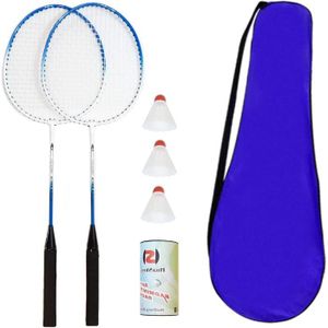 KIT BADMINTON OW Security Lot de 2 Raquettes de Badminton avec 3 Balle  Ressort et Sac  Raquettes pour Toute la Famille Vacances Jardin Pl[10762]