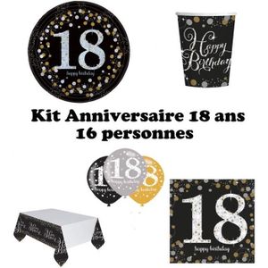 Yumcute Lot de 20 serviettes de table pour anniversaire de garçon - 18 ans  - Doré - 33 x 33 cm - Happy Birthday - Décoration d'anniversaire 