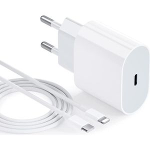 Chargeur rapide pour iPhone avec câble de charge 2 m, AINPOW 20 W