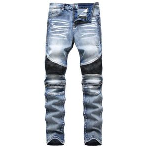 Loeay Mens Cool Designer Marque Black Jeans Skinny Déchiré Détruit Stretch Slim Fit Hop Hop Pantalon avec Trous pour Hommes Pantalon Décontracté