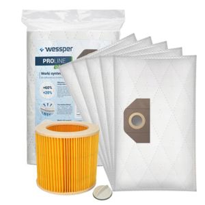 10 sacs + filtre pour aspirateur 10 sacs + filtre aspirateur KARCHER WD 3,  WD 3 Car, WD 3 P, WD 3 P Workshop, WD 3 Premium - Cdiscount Electroménager