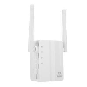 REPETEUR DE SIGNAL Qiilu Répéteur WiFi Amplificateur de signal de réseau fil à double antenne 300Mbps Home WiFi Extender Repeater(EU) son