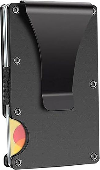 YUECIMIE - porte-cartes minimaliste en cuir véritable pour hommes